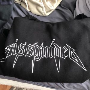 MISSGUIDED BLACK LIGHTENING GRAPHIC HOODIE